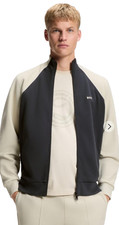 BOSS Menswear Contrast-piping Sweatshirt In Cotton Blend Dark Blue Size S