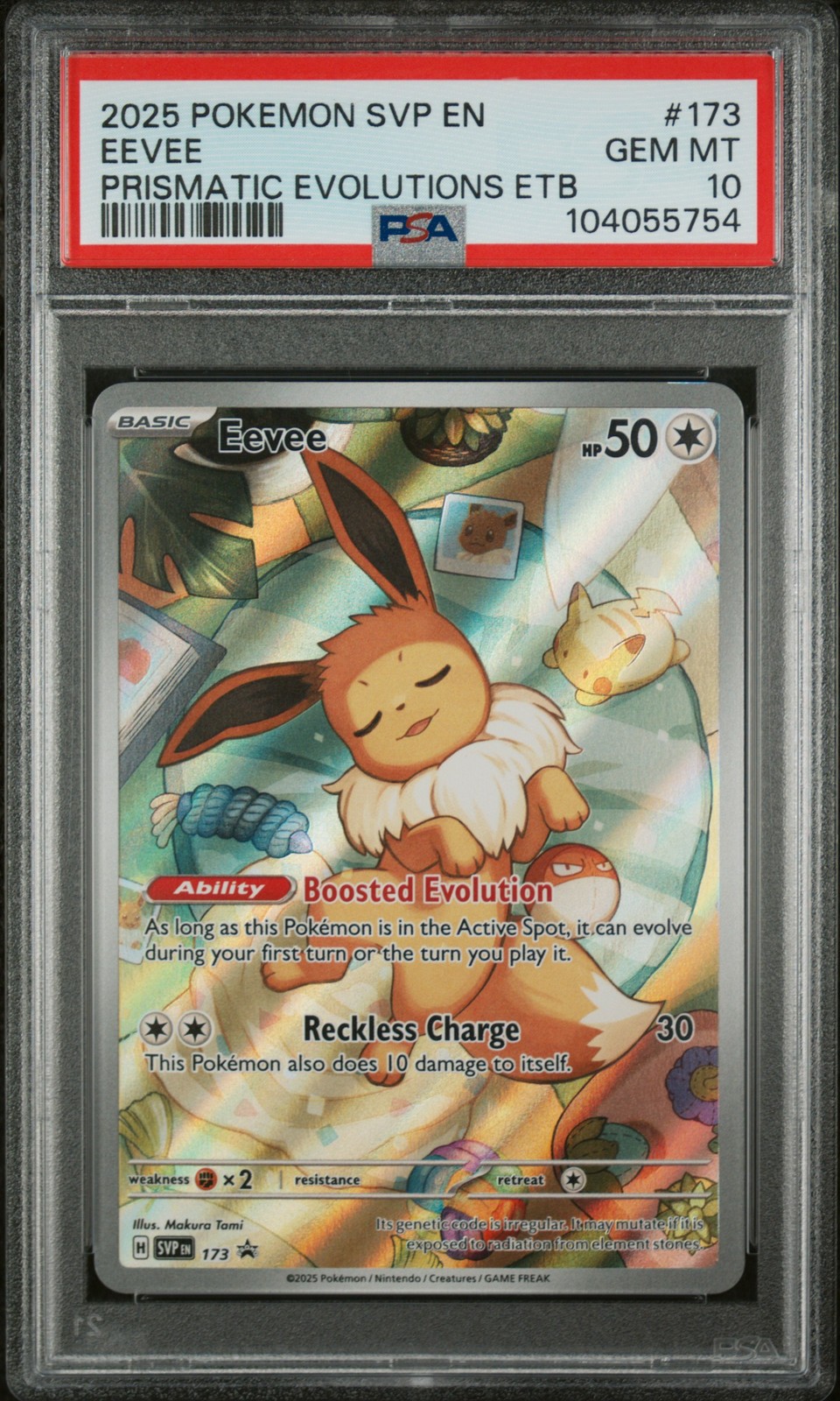 2025 POKEMON SVP PRISMATIC EVOLUTIONS ELITE TRAINER BOX #173 EEVEE PSA 10