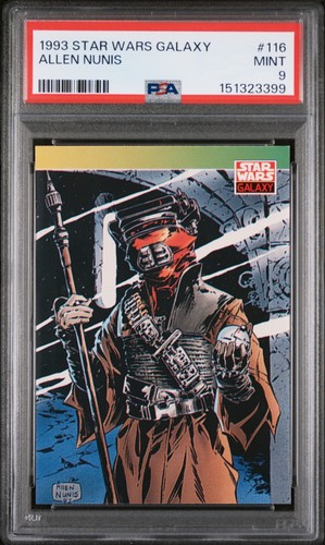 1993 STAR WARS GALAXY 116 ALLEN NUNIS Princess Leia Bounty Hunter Costume PSA 9