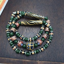 Vintage ausgefallene Handelsperlen im venezianischen Stil | langer Strang