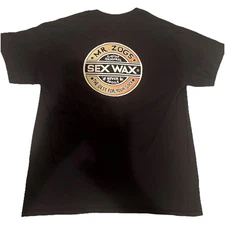 Mr. Zogs Sex Wax Sunrise Sunset Shirt Adult Large Black Vintage Surfer Sexwax