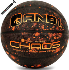 AND1 Chaos Basketball: Official Regulation Size 7 29.5 Inches Rubber - Deep Ch