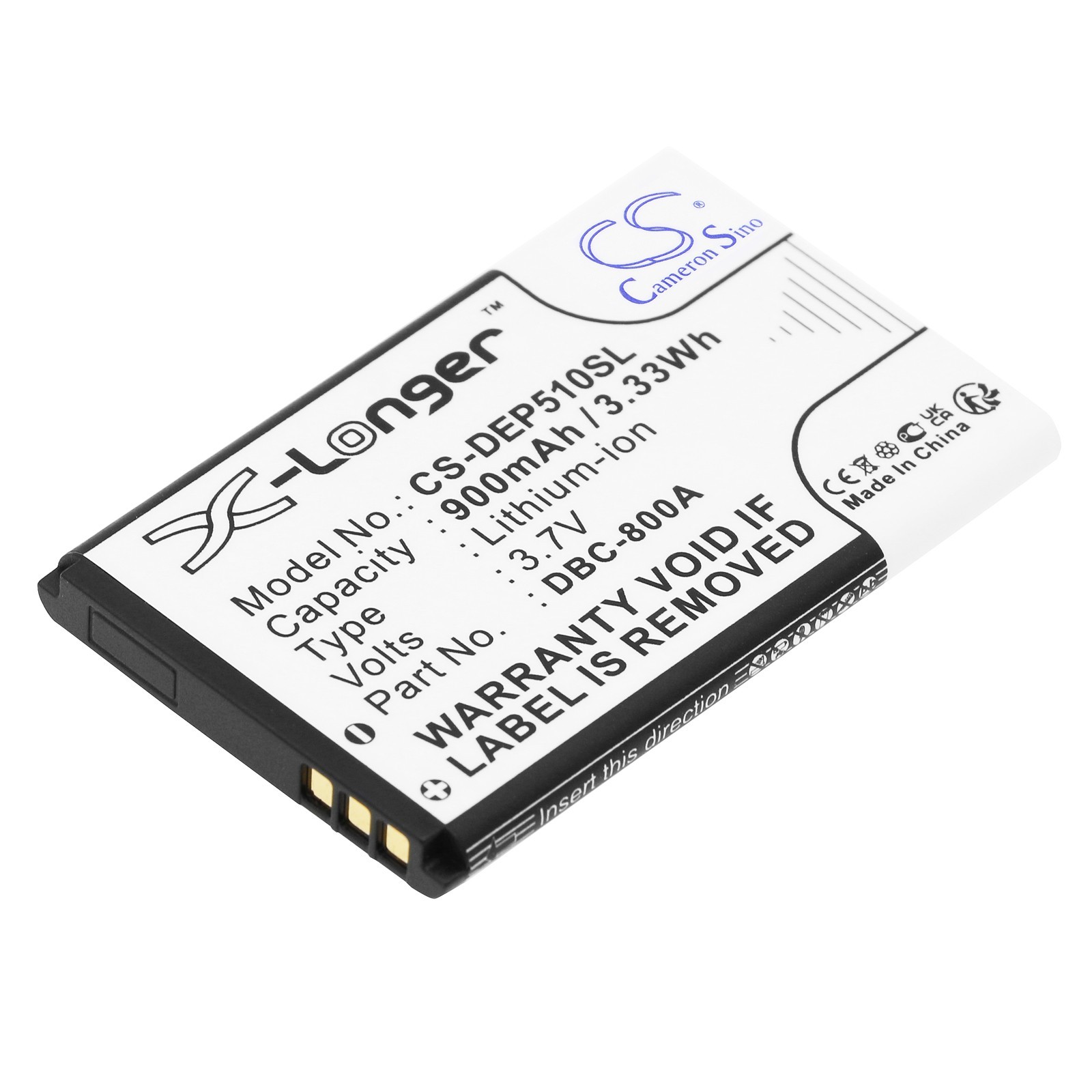 Emporia AK-MD212 Battery Replacement 900mAh 3.7V Li-Ion Black