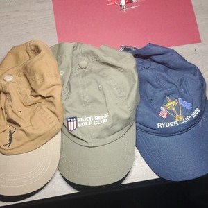 3pc Golf Hats Lot : Ryder Cup 2009 , River Bend GC , PDGA camel cap