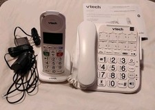 VTech SN5147 Amplified Corded/Cordless Answering System Big Buttons  Display  