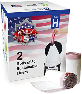 Compatible with Simplehuman Code H - 100 Count Durable Custom Fit Plastic Trash 