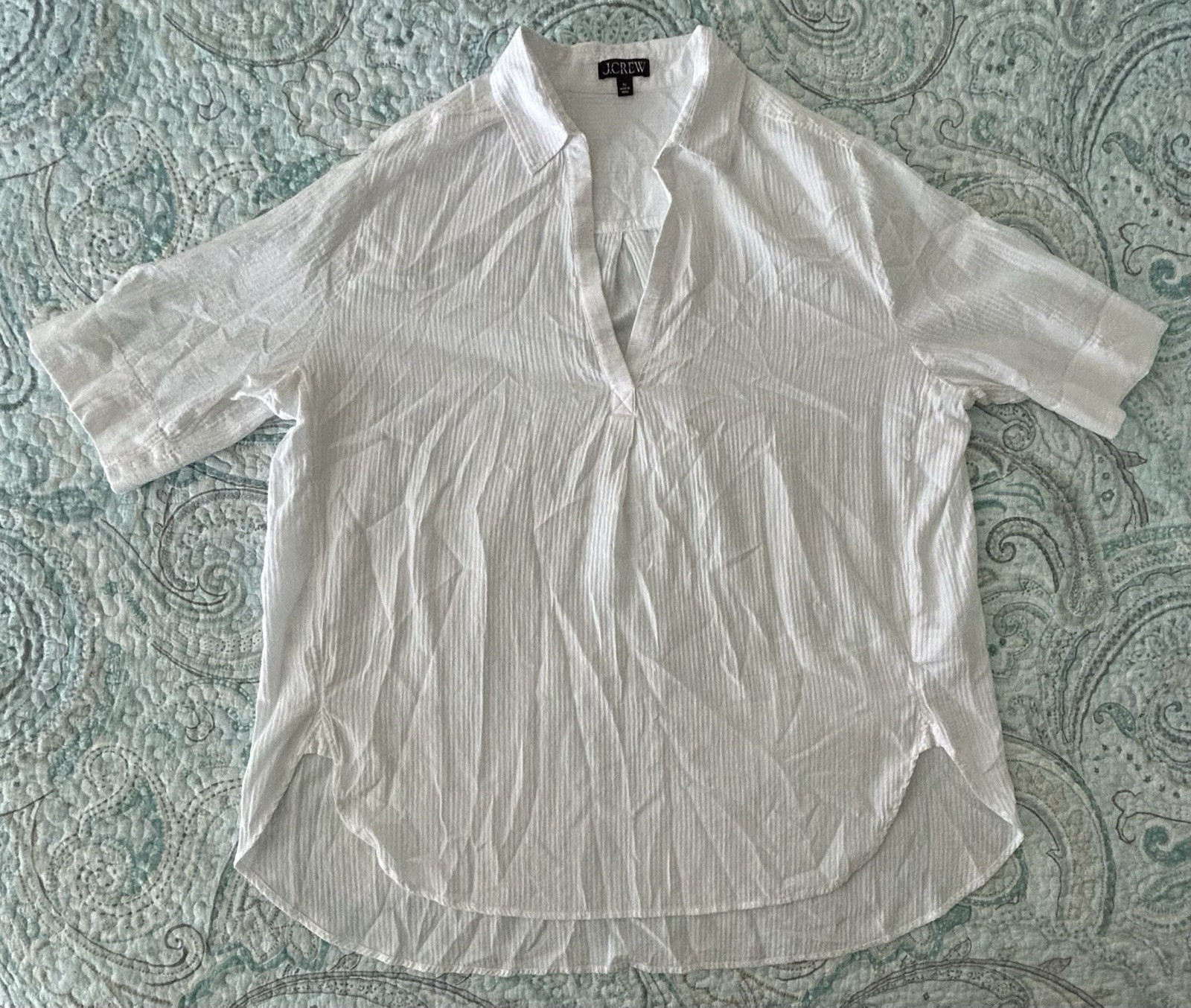 J. Crew White Cotton Gauze Top Women's Size XL