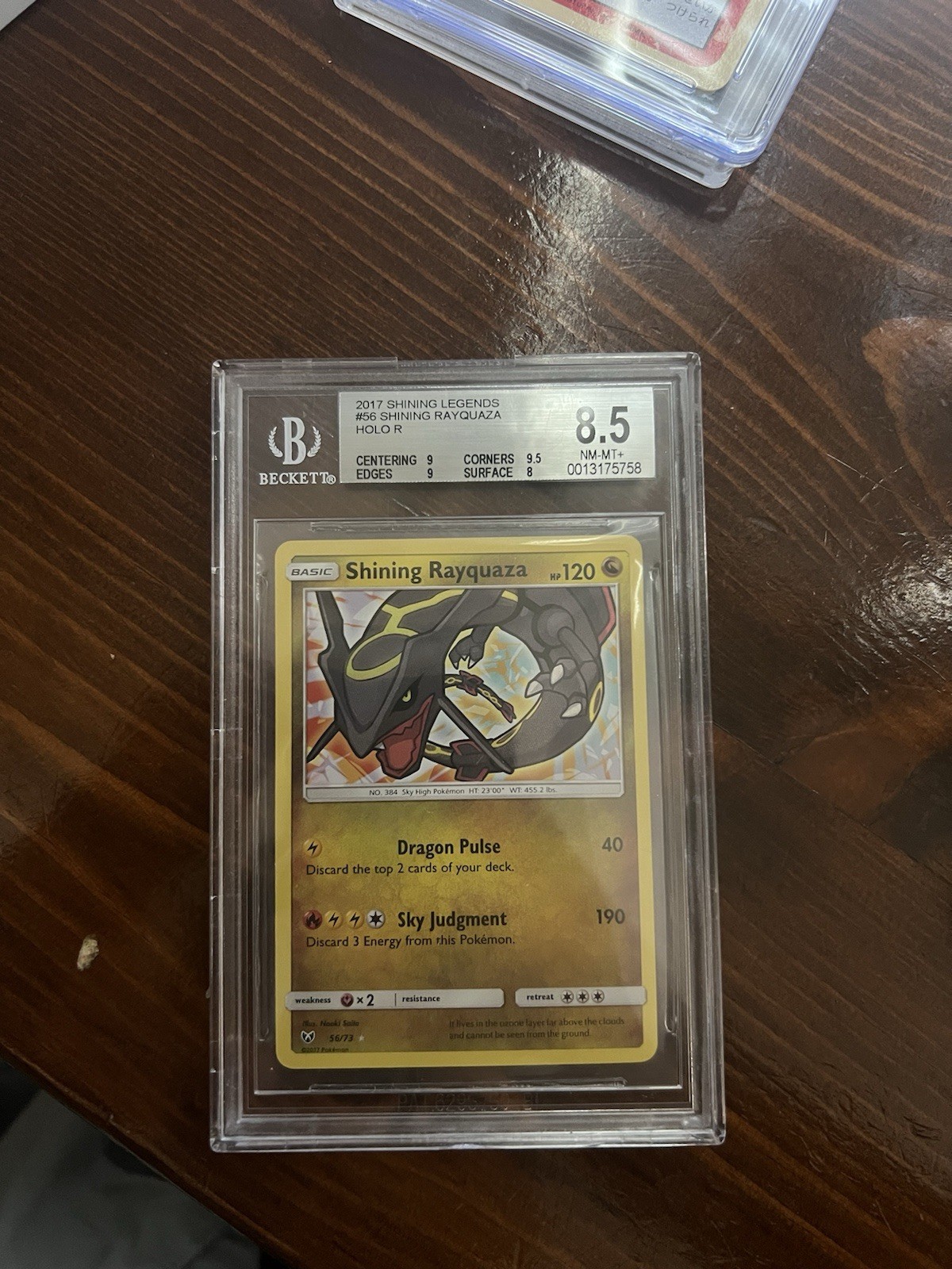 Pokemon 2017 Shining Legends Rayquaza Holo Rare Card 56/73