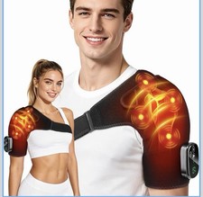 Cordless Shoulder Heating Pad with Vibration Massager, Shoulder Massager - Recha