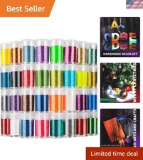 Glitter, 32 Colors Fine Glitter for Crafts, Resin, Body Hair Face Nail, DIY P...