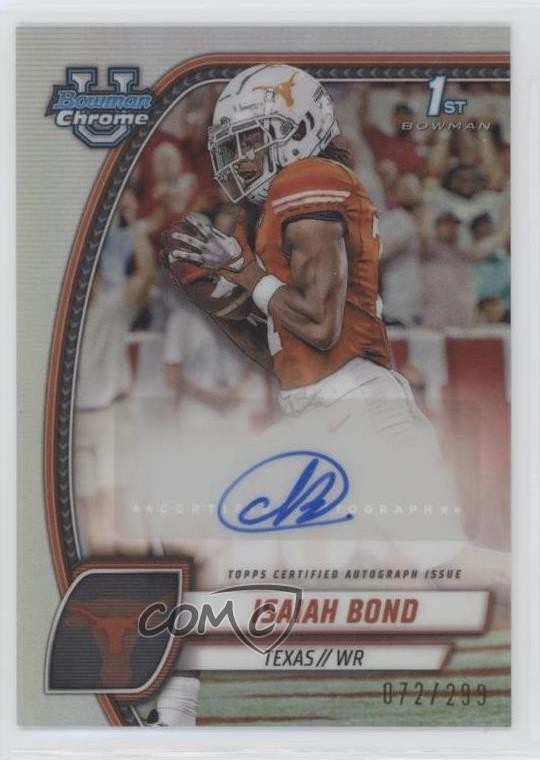 2024 Bowman U Chrome Prospect Refractor 72/299 Isaiah Bond #PA-IBO Auto 01w7