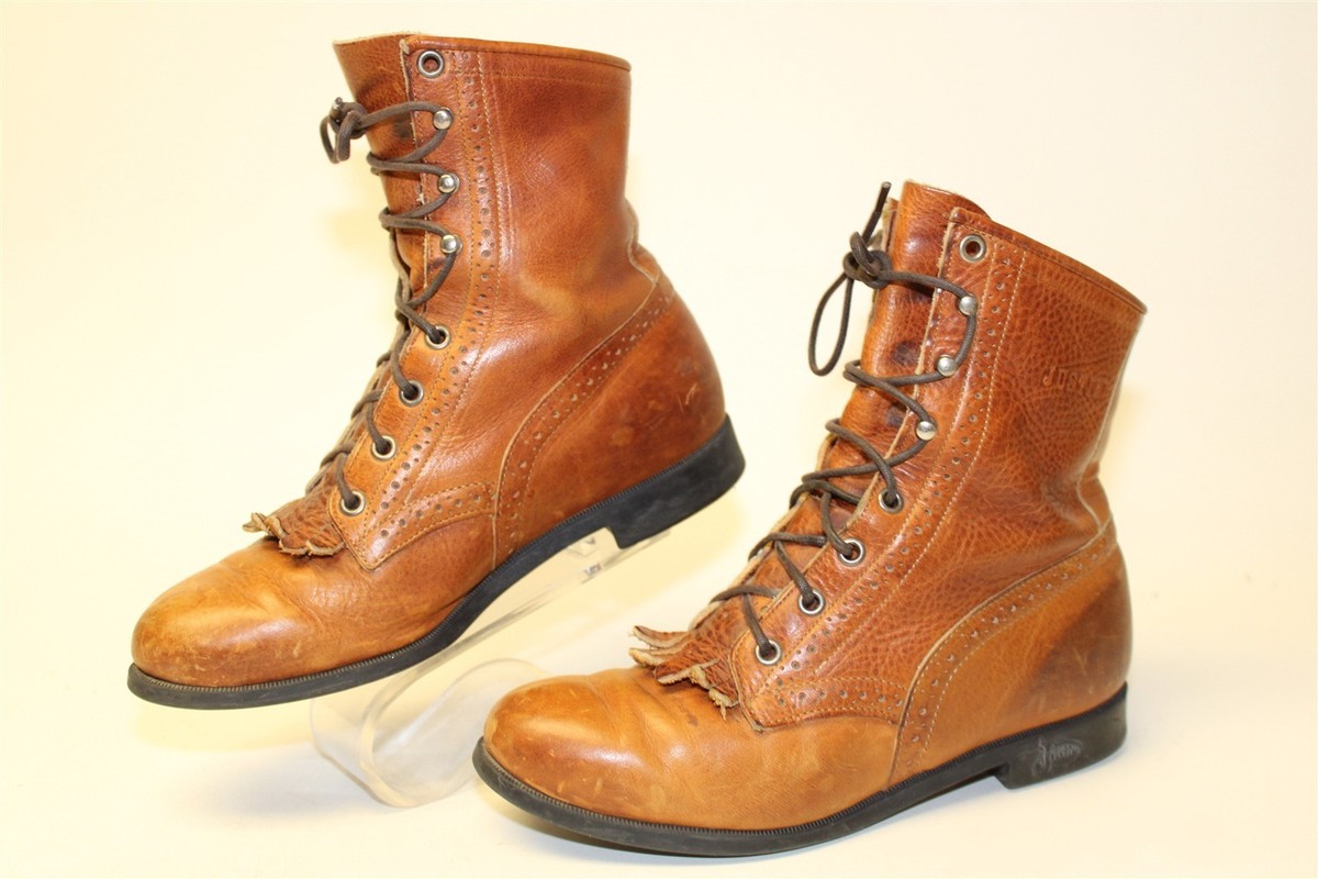 Justin Packer Vintage Womens Size 7 B Brown Leather Brogue Kiltie