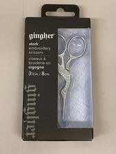 GINGHER Stark Embroidery Scissors 3.5" Chrome 220450 03-058254