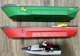 LEGO Boat Hull Lot Farm Line Green Cargo Ship Fire Red Rescue City 4642 Harbor 