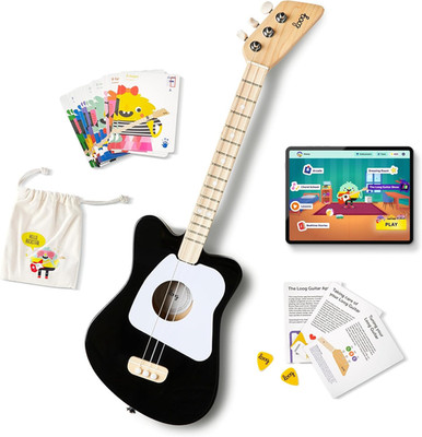 Mini Acoustic Kids Guitar for Beginners 3-Strings Ages 3+ Learning App and Lesso