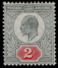 GB EDVII SG226 SPEC M11(2), 2d pale greyish green & carmin-red, M MINT. Cat £70.