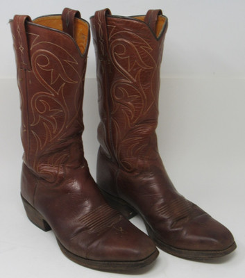 VINTAGE Lucchese Spanish Collection 1336 Men's Boots 8.5D Brown Leather Spain