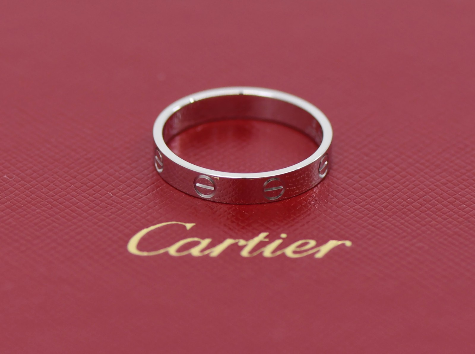 Cartier Small Model 18K White Gold Love Ring Size 58