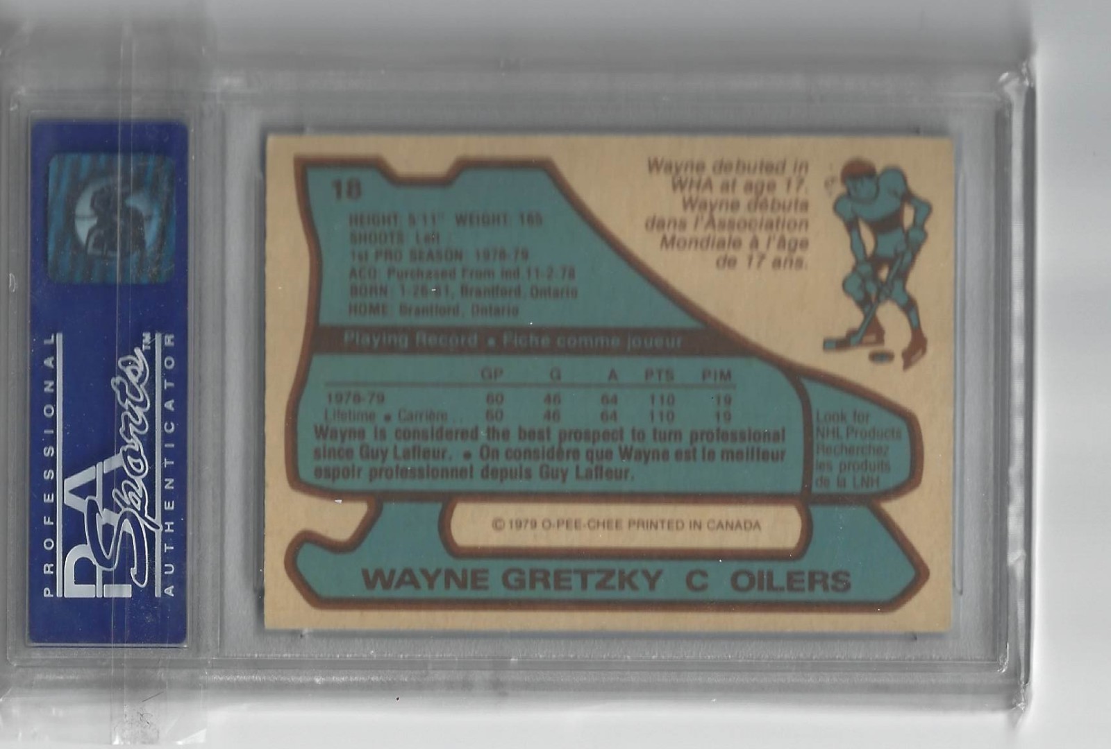 1979-80 O-Pee-Chee Wayne Gretzky #18 PSA 7 RC Best centered available for grade view 2