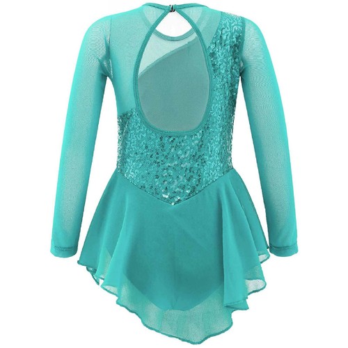 Kids Girls Ballet Dance Leotard Dress Gymnastics Figure Ice Skating Dancewear - Picture 33 of 74