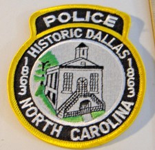 HISTORIC DALLAS POLICE~1863~NORTH CAROLINA FABRIC PATCH
