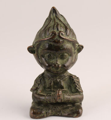 Chinese copper wukong monkey king figure Statue table decoration tea pet