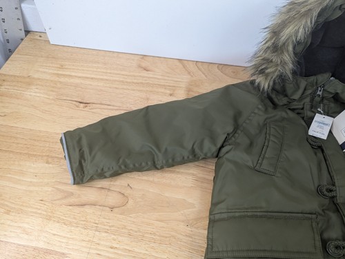 Kids GAP Jacket Boy - Age 4 Green With Hoodie Rain Coat Winter - Picture 5 of 20