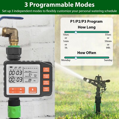 3/4'' Outlet Sprinkler Timer Programmable Auto/Manual Watering Irrigation System