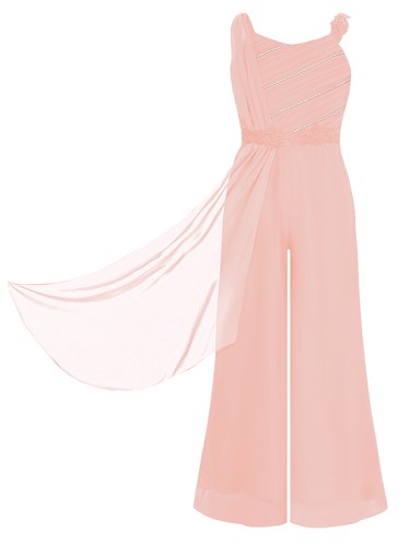 Kids Girls Jumpsuit Dinner Leotard Bridesmaid Pantsuit Princess Rompers Prom - Picture 35 of 56