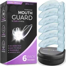 HONEYBULL Mouth Guard for Grinding Teeth [6 Pack] 1 Size for Heavy Grinding