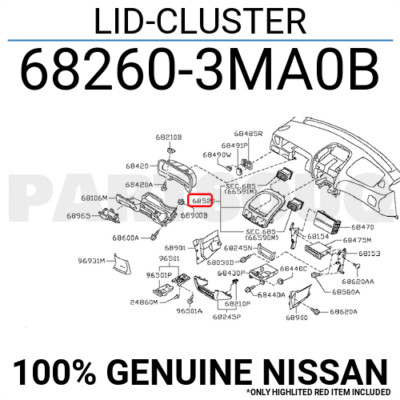 682603MA0B Genuine Nissan LID-CLUSTER 68260-3MA0B | eBay