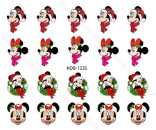 Nail Art Water Transfer Stickers Decal Mickey Mouse Christmas KoB-1235