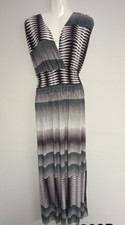 Women Medium Black and White Long Dress