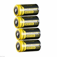 4x Nitecore Rechargeable RCR123A 650 mAh High PERF Li-Ion Battery  NCNL166