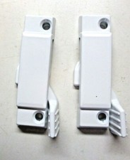 2 Sliding Window White Zinc Sweep Latch Sash Locks 1/8" Lip 2-1/4 Centers 5/8 SB