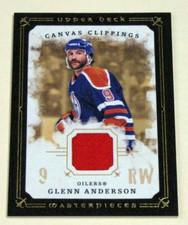 2008-09 UD Masterpieces Canvas Clippings #CCGA2 Glenn Anderson Jersey Relic 