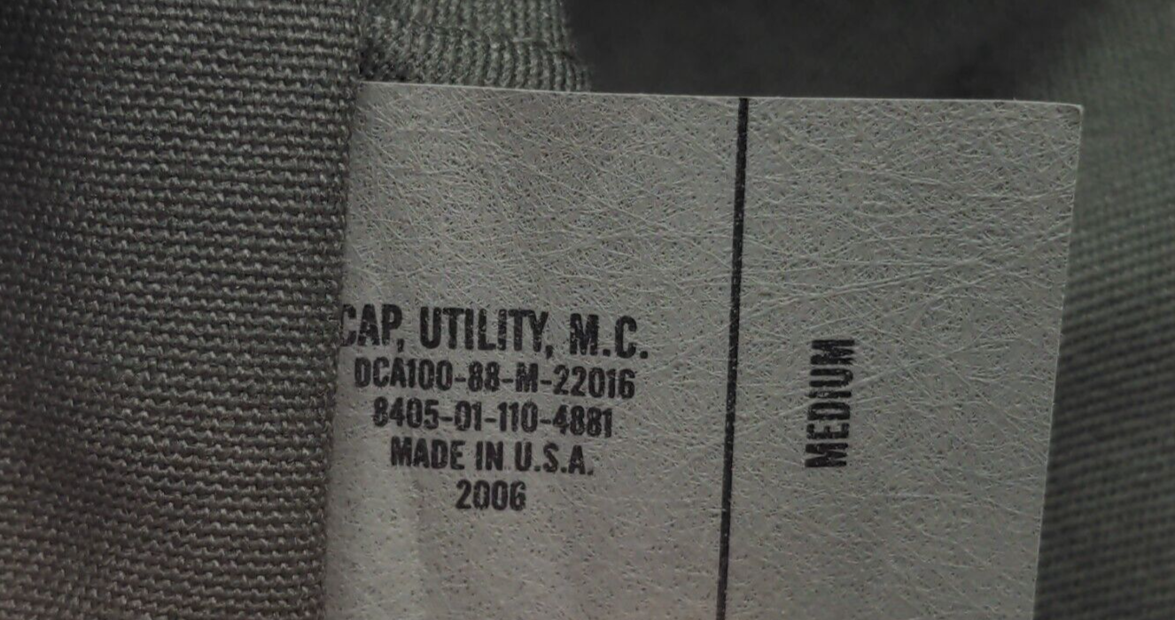 Vietnam War era USMC OD green utility cover Vietnam War era NOS post