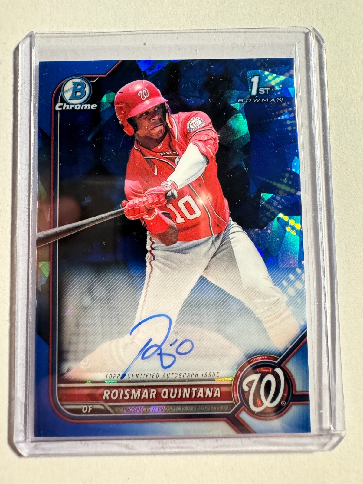K144,021 - 2022 Bowman Chrome Sapphire Prospect Auto #BSPARQ Roismar Quintana