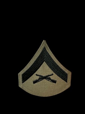 US Marine Corps E3 Marine Lance Corporal Patch Chevron Uniform Shirt VG
