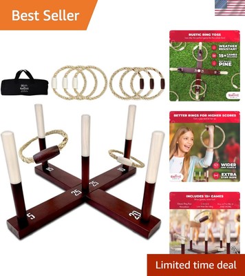Weather Resistant Ring Toss Game - 8 Players, Perfect for Outdoor Parties