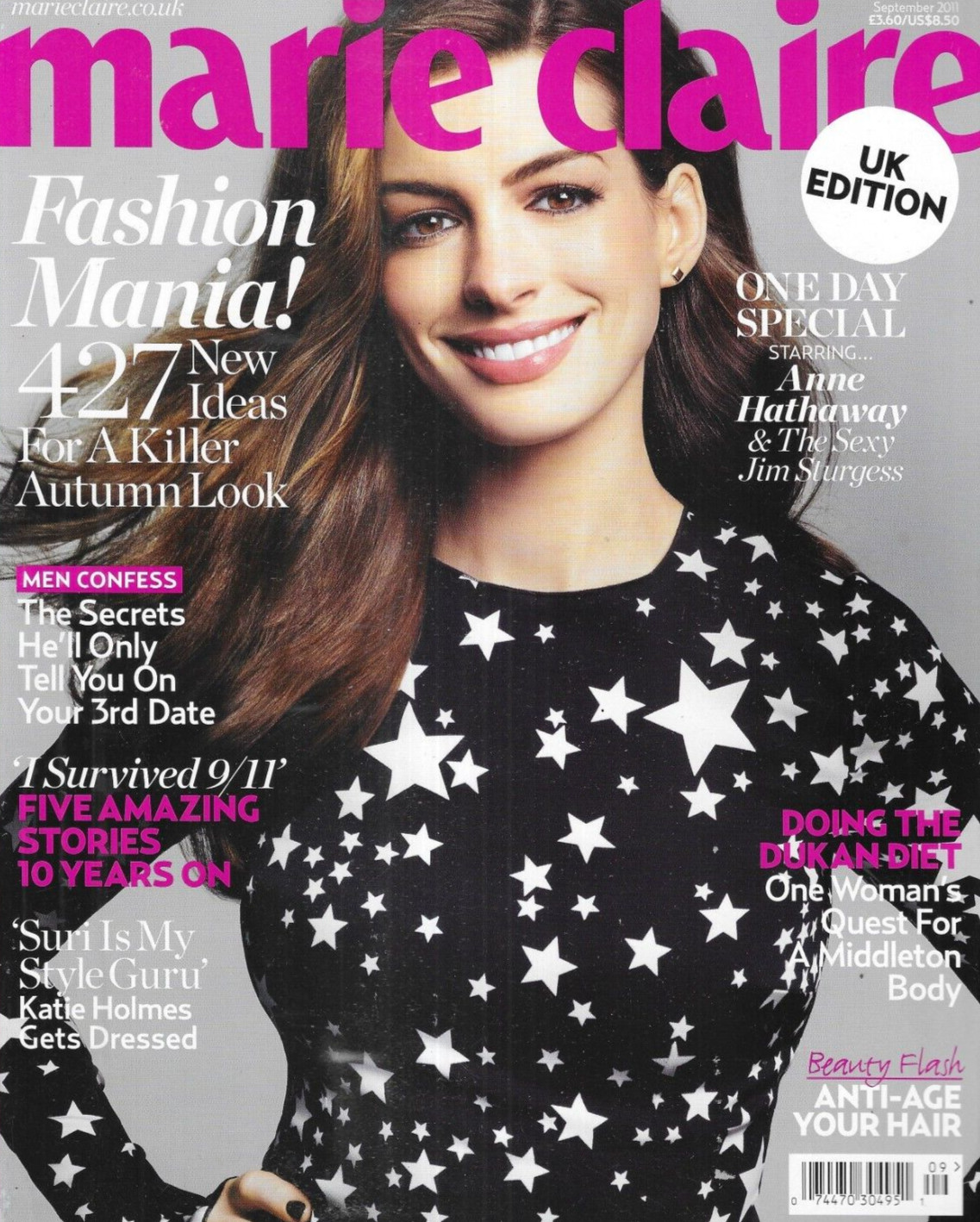 Marie Claire Magazine Anne Hathaway Fall Fashion Katie Holmes Stell McCartney