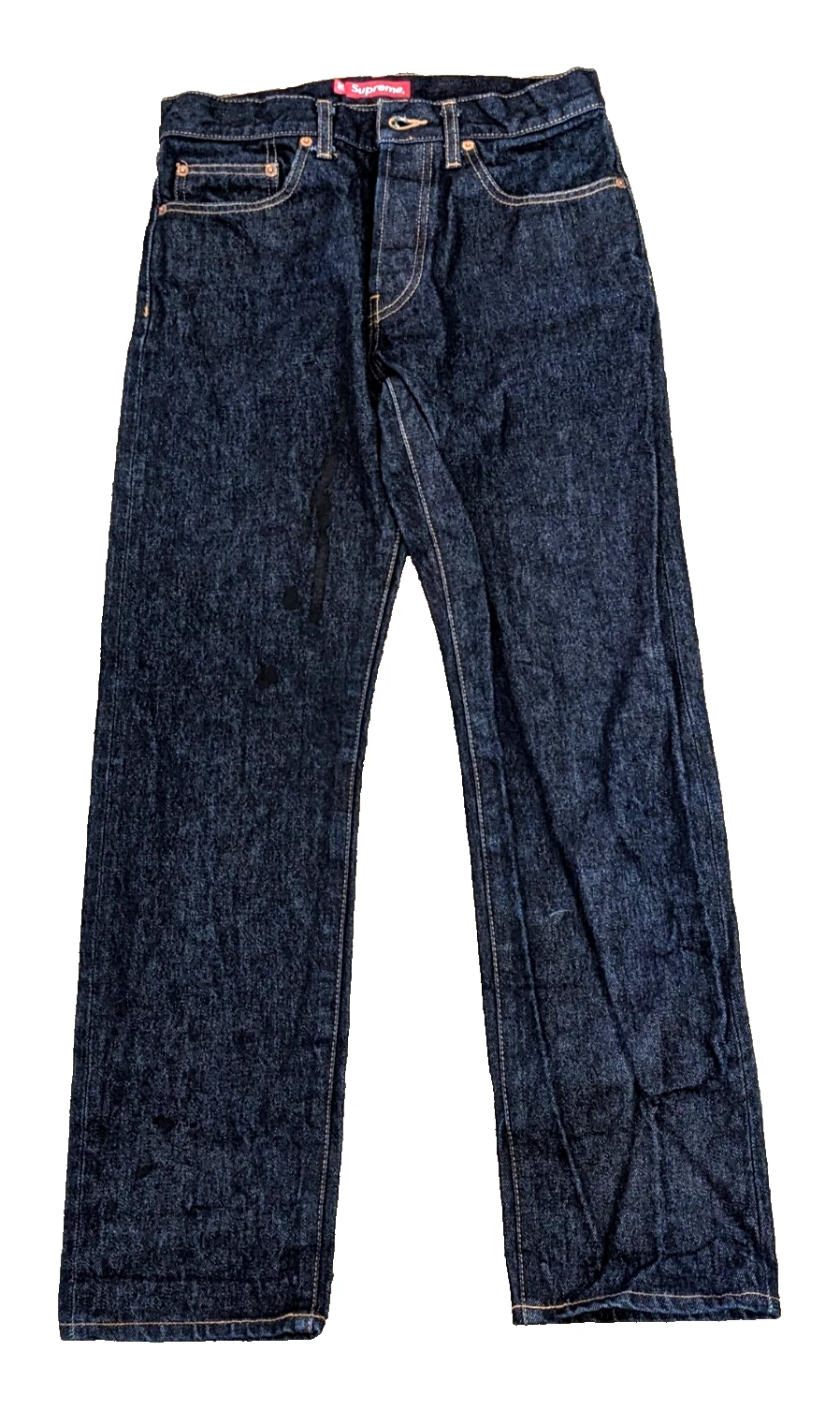 Jean bleu denim coupe slim Supreme New York fabriqué aux États Unis homme taille 30 x 30