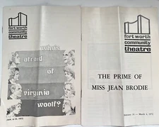 Fort Worth Tx Community Theatre 1972 Playbills Program Advertising Cast List