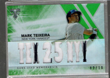 2015 Topps Triple Threads Relics Emerald #TTRMTX1 Mark Teixeira Jersey /18