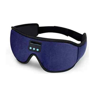 Kabellose Augenmaske Schlafmaske mit Bluetooth Kopfhörer Schwarz Musik Ohrhörer