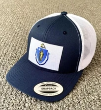Massachusetts Hat Boston SnapBack Trucker Mesh Cap Handcrafted in Florida
