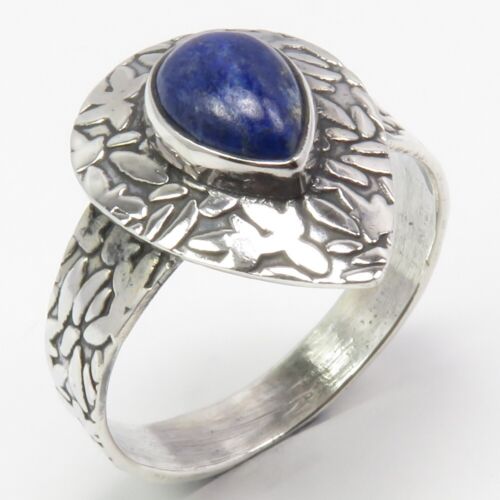 Superb Style 925 Stamp Solid Silver Ring Size 12 Genuine LAPIS LAZULI GEM ITEM - Picture 1 of 2