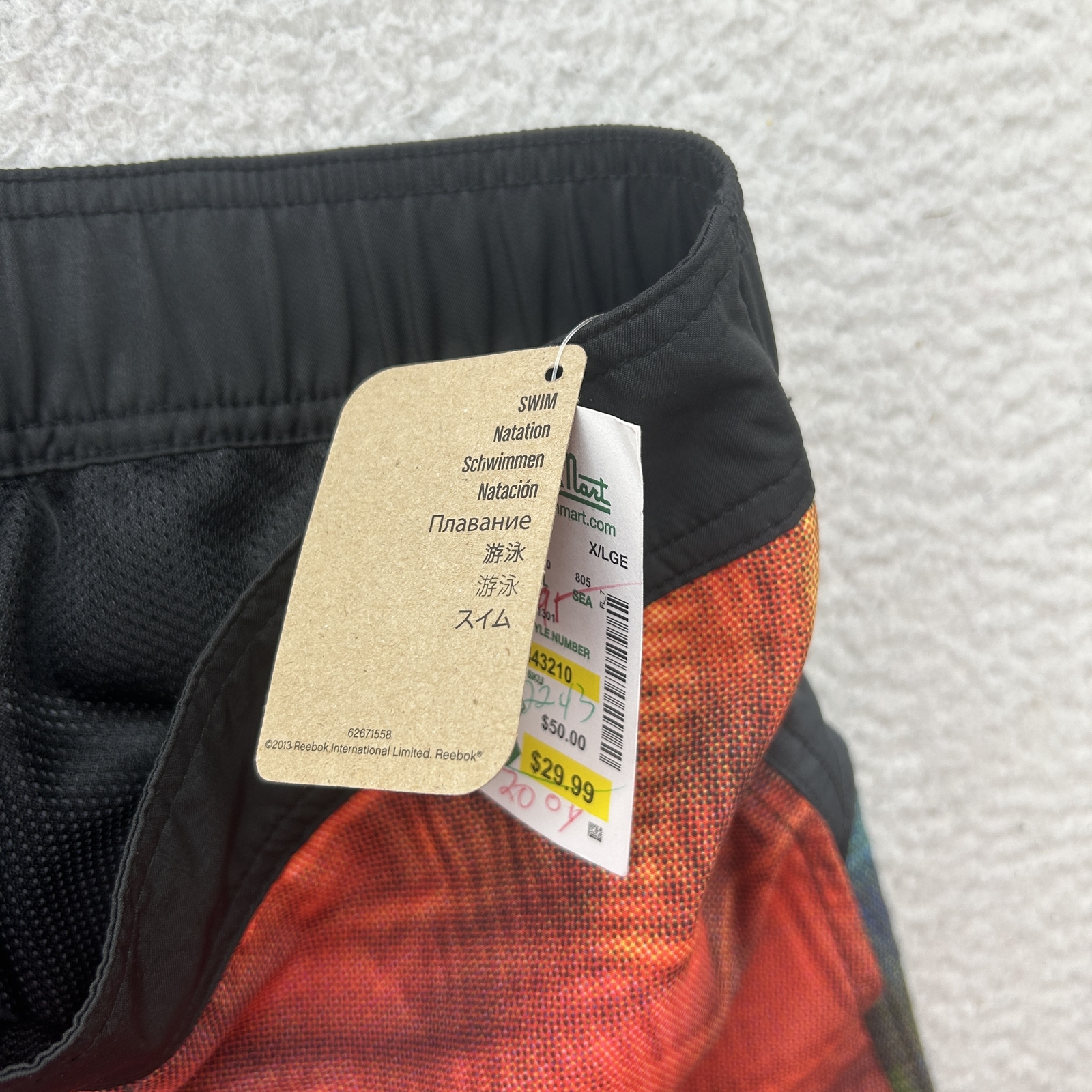 Reebok Shorts Mens 2XL Swim Trunks Boardshorts Multicolor Drawstring Pocket NEW thumbnail 7