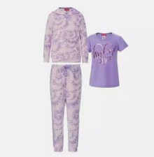 NEW Saint Eve Youth 3-piece PJ Set, Size: XS-5/6, pink/purple
