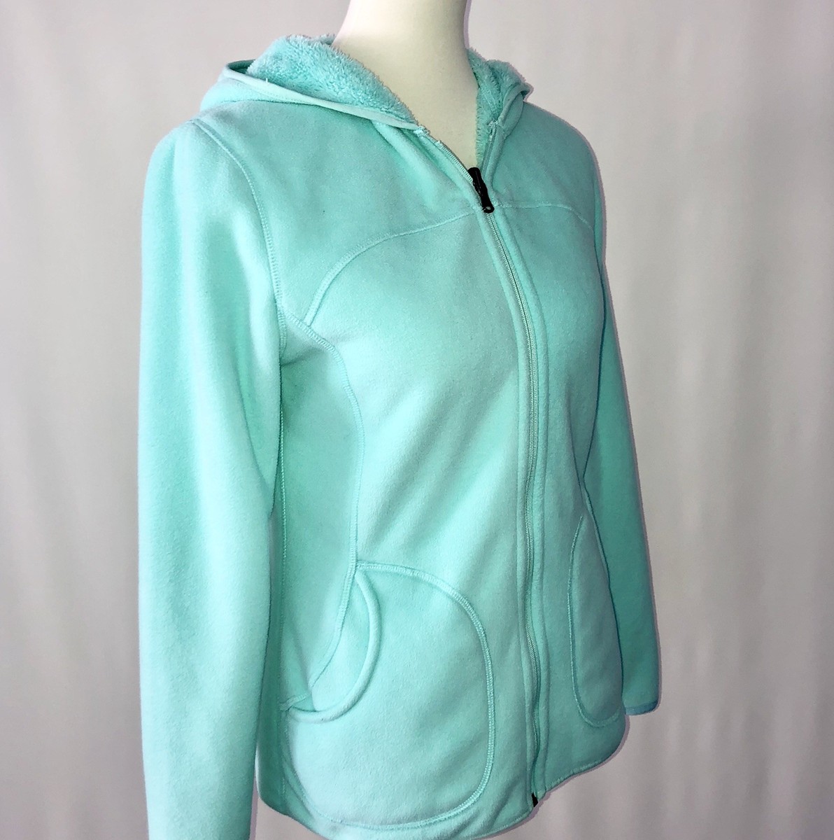 SALE TODAY! Tek Gear Women's Fleece Jacket Reversible Hood Zip Up Size  Small